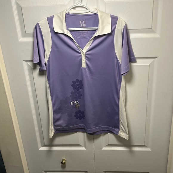 Women's Purple Performance Polo Top - Picture 1 of 8